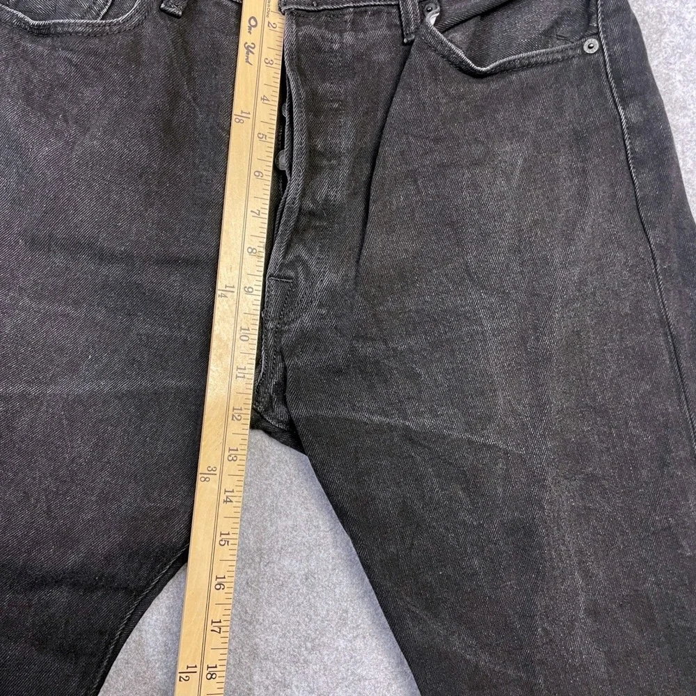 Levi's 501 Mens Jeans 36x32 (fits 34x30) Black Cotton Medium Wash Straight Leg